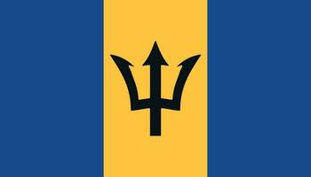 Barbados Flagge Symbol im eben Stil. National Zeichen Vektor Illustration. politisch Geschäft Konzept.