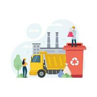 sopor avfall återvinna bearbeta design begrepp vektor illustration