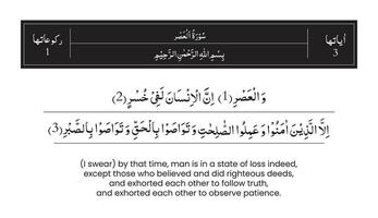 ett av de surah av quran majeed med engelsk översättning vektor