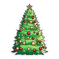 jul träd med massor av Tillbehör vektor