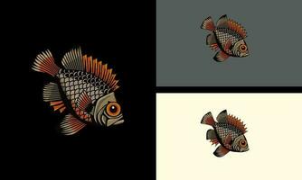 Fisch Illustration Vektor Maskottchen Design