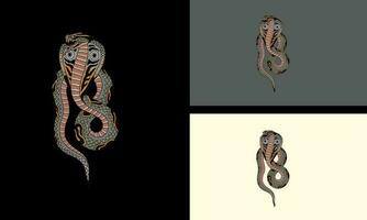 König Kobra Vektor Illustration tätowieren Design einstellen