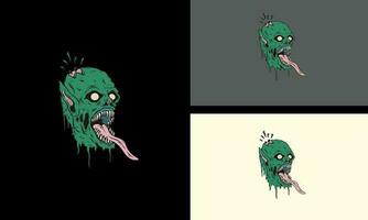 huvud zombie vektor illustration maskot design