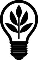 eco ljus Glödlampa med träd inuti ikon vektor illustration ikon platt stil isolera på bakgrund