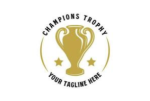 kreisförmig Jahrgang retro Champion Trophäe Tasse Abzeichen Emblem Etikette zum Sport Verein Wettbewerb Symbol Illustration Design Inspiration vektor