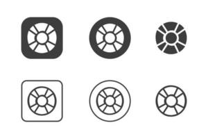 livboj ikon design 6 variationer. resa ikoner uppsättning, isolerat på vit bakgrund. vektor
