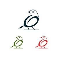 logotyp brev g fågel Sparv skata kolibri kunglig vild djur- linje konst logotyp vektor