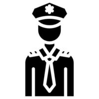 Polizist Benutzerbild Vektor Glyphe Symbol