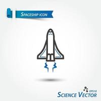 Raumschiff-Symbol. wissenschaftlicher Vektor. vektor