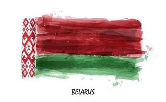 realistische aquarellmalerei flagge von weißrussland. Vektor. vektor