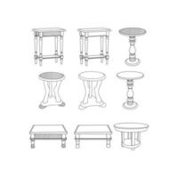 einstellen Sammlung von Tabelle und Stuhl modern abstrakt Möbel Logo. Vektor Illustration Design Vorlage