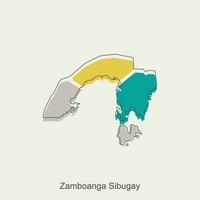 Karte von Zamboanga sibugay bunt modern geometrisch Vektor Design, Welt Karte Land Vektor Illustration Vorlage