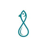 Tier Fisch fallen Wasser Linie Illustration Logo Design Vorlage, geeignet zum Ihre Unternehmen vektor