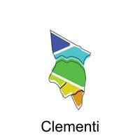 Karta av clementi vektor design mall, nationell gränser och Viktig städer illustration
