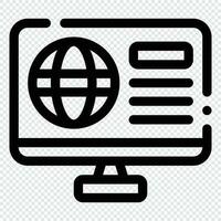 Globus Symbol. Digital Marketing Konzept. Gliederung Symbol vektor
