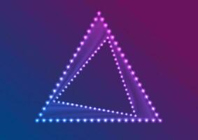 Neon- LED Beleuchtung abstrakt Dreieck Rahmen Hintergrund vektor