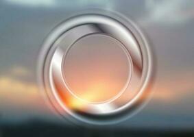 abstrakt slät cirkel ringa på solnedgång bakgrund vektor