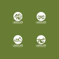 enkel natur landskap logotyp vektor illustration