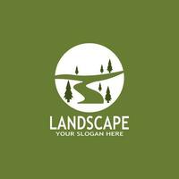 einfach Natur Landschaft Logo Vektor Illustration