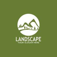 einfach Natur Landschaft Logo Vektor Illustration