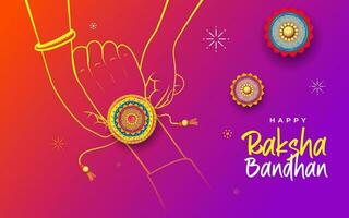 glücklich Raksha Bandhan Gruß Hintergrund Design Illustration vektor