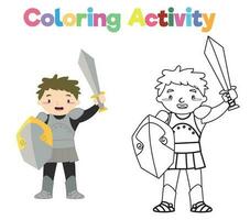 färg aktivitet för barn. färg fe- berättelse medeltida rike. vektor fil.