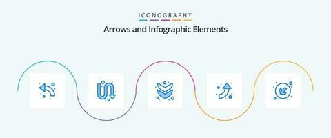 pil blå 5 ikon packa Inklusive vänster. pil. vändning. upp. pil vektor