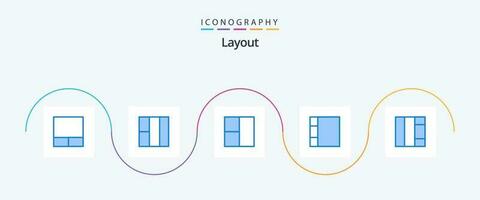 Layout Blue 5 Icon Pack inklusive . vektor