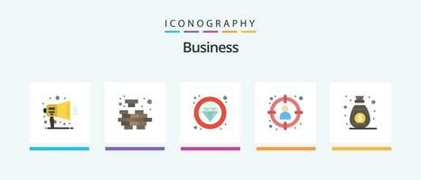 företag platt 5 ikon packa Inklusive inkomst. Välj. märka. jakt. välja. kreativ ikoner design vektor