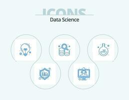 data vetenskap blå ikon packa 5 ikon design. utbildning. återhämtning. Start upp. kör. idéer vektor