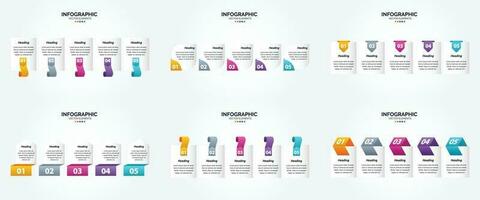 flaches Designset der Vektorillustrations-Infografiken für Werbebroschürenflieger und -zeitschrift vektor