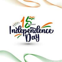 15 .. August glücklich indisch Unabhängigkeit Tag Vektor Gruß mit Beschriftung