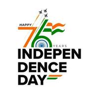 glücklich indisch Unabhängigkeit Tag Vektor Gruß mit Beschriftung