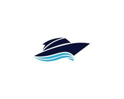 kreativ Geschwindigkeit Boot und und Wasser Wellen Logo Design Element mit Segeln Boot Vektor Symbol.