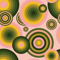 Farbe Palette Kreise erstellen ein nahtlos Muster mit geometrisch farbig Kugeln verstreut nach dem Zufallsprinzip zum modisch Stoffe. Vektor. vektor