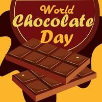 färgad värld choklad dag mall vektor illustration