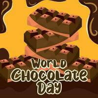 farbig Welt Schokolade Tag Vorlage Vektor Illustration