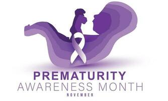 nationell prematuritet medvetenhet månad. bakgrund, baner, kort, affisch, mall. vektor illustration.
