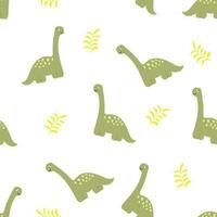 söt dinosaurie silhuett sömlös mönster med abstrakt design element.förhistoriska illustration för barn mode, textil, kläder, dino karaktär i klotter stil. vektor