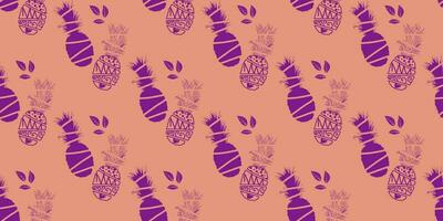 einzigartig abstrakt Sommer- Ananas Früchte nahtlos Muster Hintergrund vektor