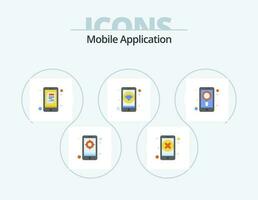 mobil Ansökan platt ikon packa 5 ikon design. mobil. wifi. Ansökan. telefon. app vektor