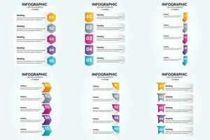 flaches Designset der Vektorillustrations-Infografiken für Werbebroschürenflieger und -zeitschrift vektor