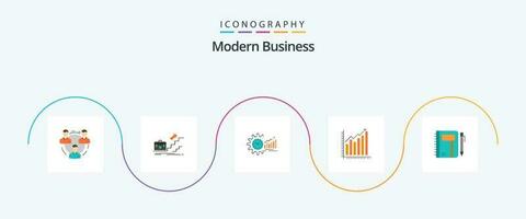 modern Geschäft eben 5 Symbol Pack einschließlich Markt. Analytik. Geschäft. Diagramm. persönlich vektor