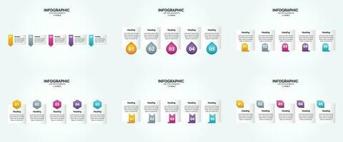 flaches Designset der Vektorillustrations-Infografiken für Werbebroschürenflieger und -zeitschrift vektor