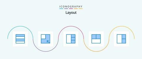 Layout Blue 5 Icon Pack inklusive . vektor