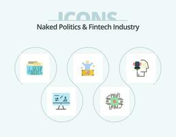 naken politik och fintech industri platt ikon packa 5 ikon design. person. man. fintech. miljardär. internet vektor