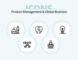Produkt Management und global Geschäft Linie Symbol Pack 5 Symbol Design. Geschäft. modern. Geschäft. global. Geschäft vektor