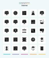 kreativ internet 25 glyf fast svart ikon packa sådan som data. Ansökan. fel. tjuv. kriminell vektor