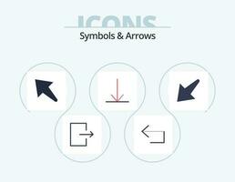 symboler och pilar platt ikon packa 5 ikon design. . . vänster. vänster. pil vektor