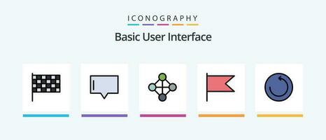 Basic Linie gefüllt 5 Symbol Pack einschließlich . Flagge. Botschaft. kreativ Symbole Design vektor